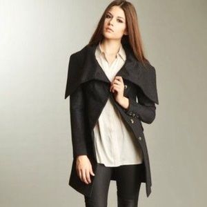All Saints Charcoal Wool Coat