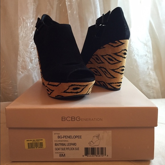 BCBGeneration Shoes - NEVER WORN- BCBG Penelope suede open toe wedges