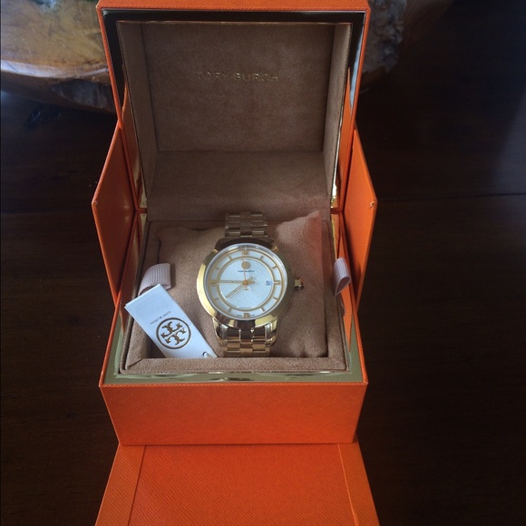 TORY WATCH, GOLD-TONE/IVORY, 37 mm