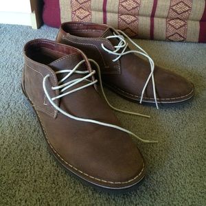 Brown leather dress shoes