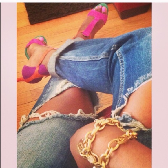 B Brian Atwood multi color heels