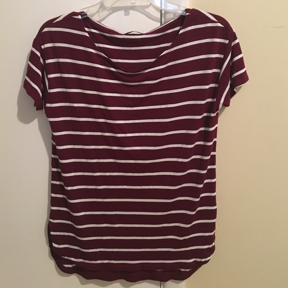 burgundy striped shirt womens