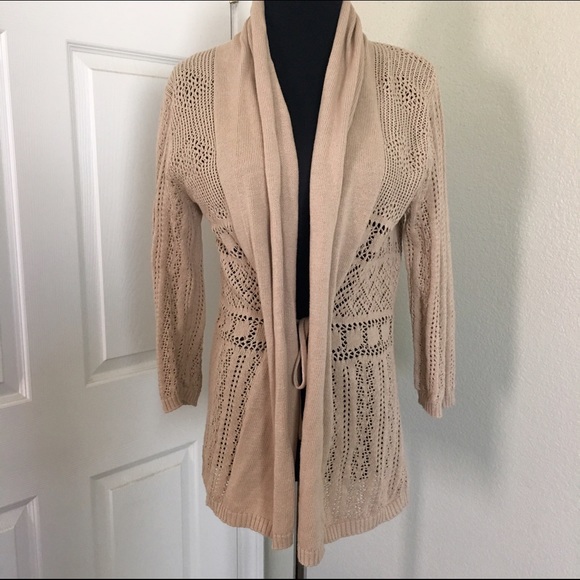 Crochet Beige Cardigan