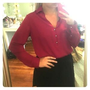 Wine Chiffon Blouse