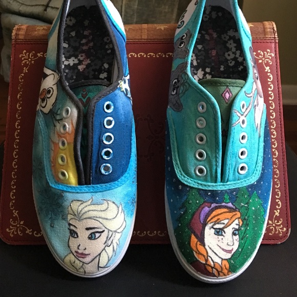 Custom Painted - Frozen - Sneakers