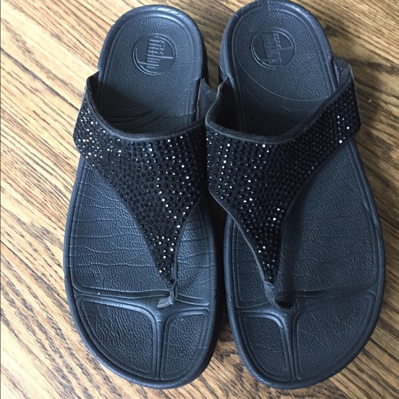 Fitflop  black  with black stones.