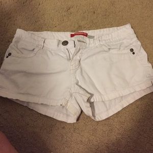 White jean shorts