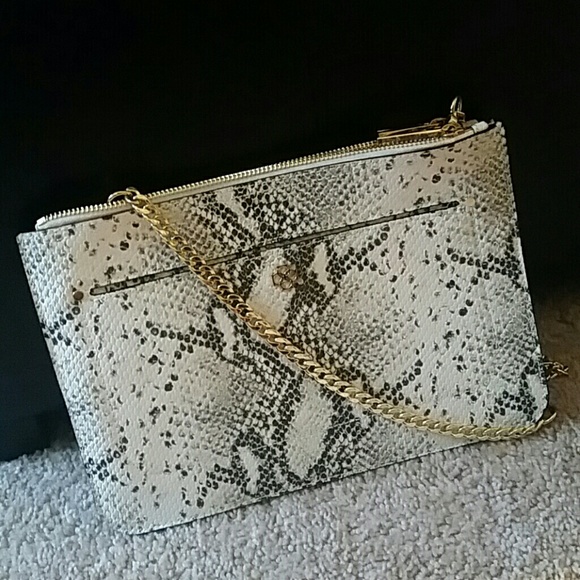 Ann Taylor snakeskin crossbody/ clutch