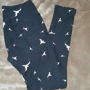 Lularoe OS black with seagull leggings