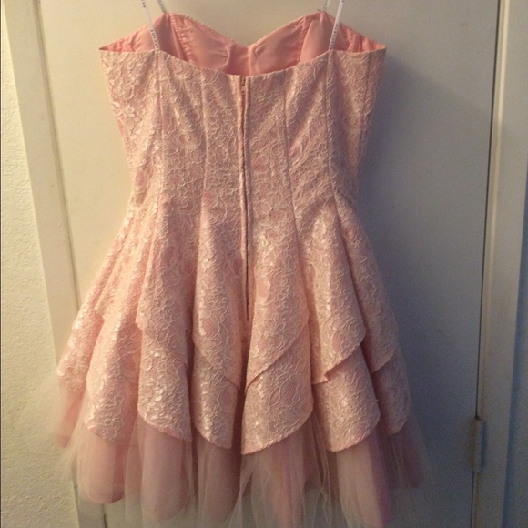 Pink Masquerade Prom Dress - Picture 2 of 4