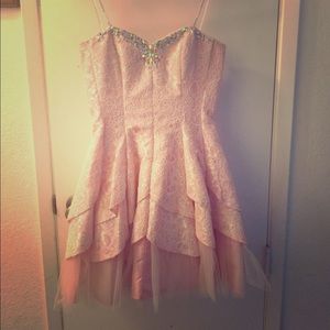Pink Masquerade Prom Dress