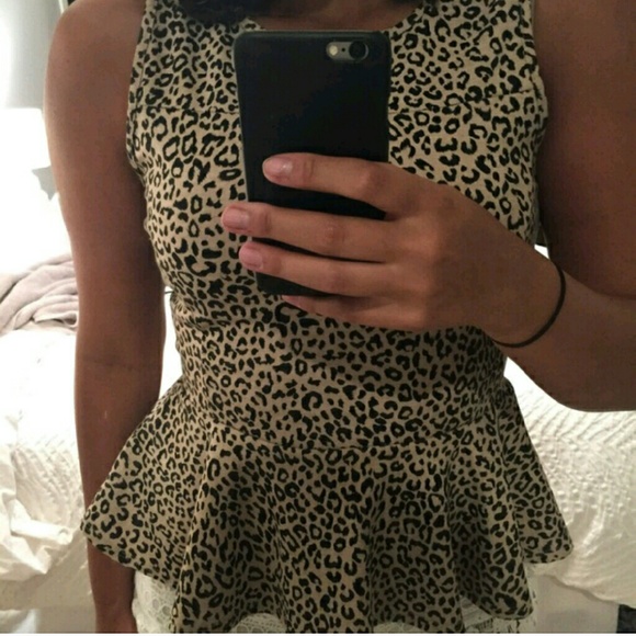 Cheetah Peplum Top