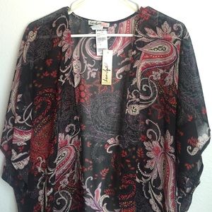 Multi-colored Paisley Print Kimono