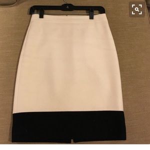 J crew black and cream wool skirt