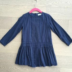 Kids Navy Long Sleeve Dress