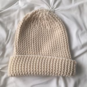 Knit Slouch Beanie Winter Hat Forever21 Tan/Cream