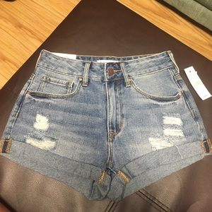 Pacsun High waisted distressed shorts