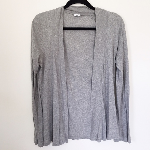 Open grey cardigan