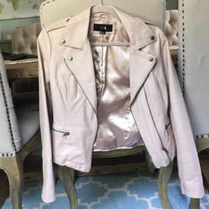 XXI size M faux leather blush pink Moto jacket