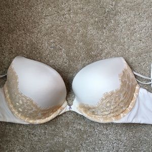 White with Gold Lace Victoria's Secret Bra, 34C