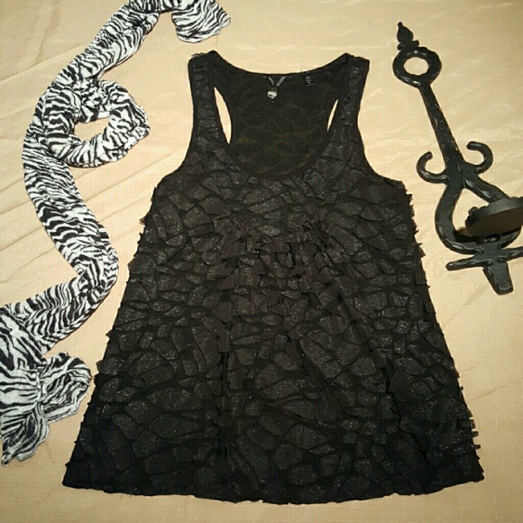 Black BKE distressed Babydoll tank
