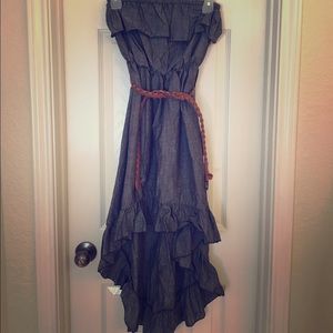 Ruffled Chambray Dress