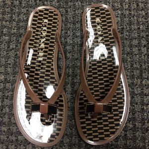 Coach jelly sandals with bow