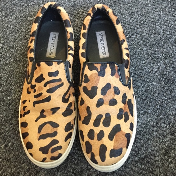 Leopard print Steve Madden slip on sneakers