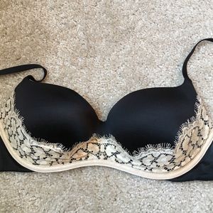 Black with Gold Lace Victoria's Secret Bra, 34C