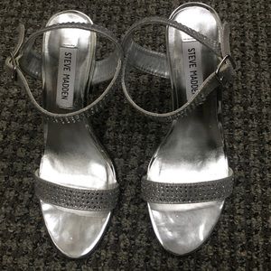Steve Madden silver rhinestone sandals