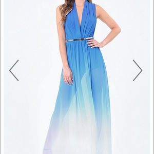 Ombré high slit gown
