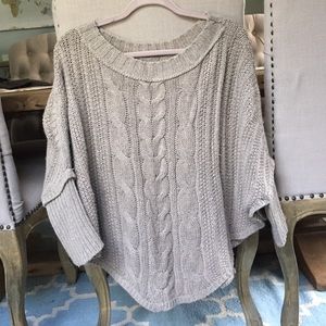 Loft Size XS/S oversized cable knit sweater poncho
