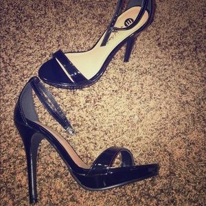 Michael Antonio black ankle strap heels