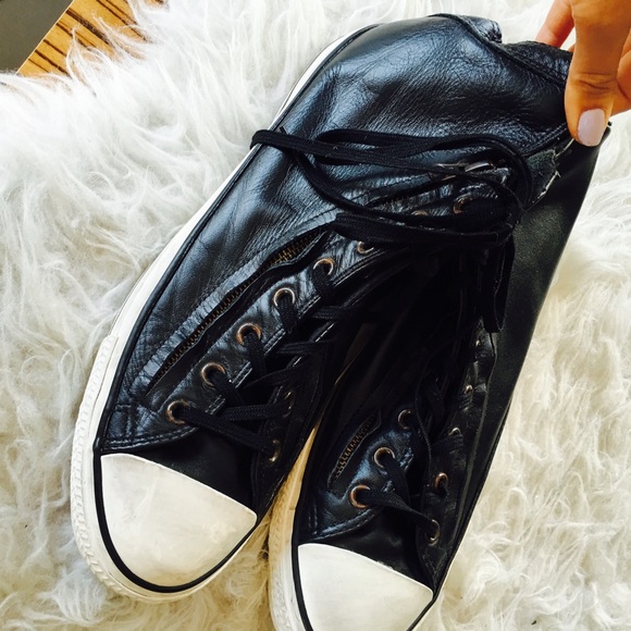 🐝SOLD🐝Converse Leather All Stars Double Zip - Picture 3 of 4