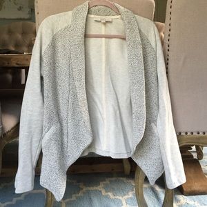 Loft size L knit w/ grey cotton drapey jacket