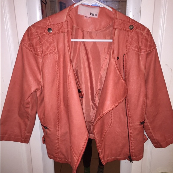 BAR III coral leather jacket