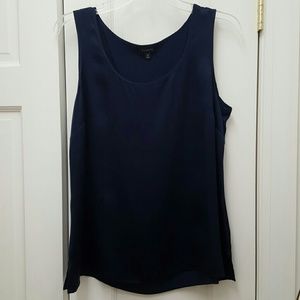 Talbots navy silk tank top