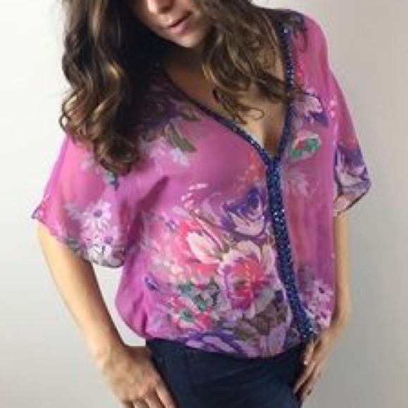 Free People floral kimono top - Picture 3 of 4
