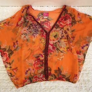 Free People floral kimono top