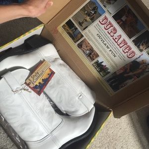 Pure white real cowboy (girl) boots