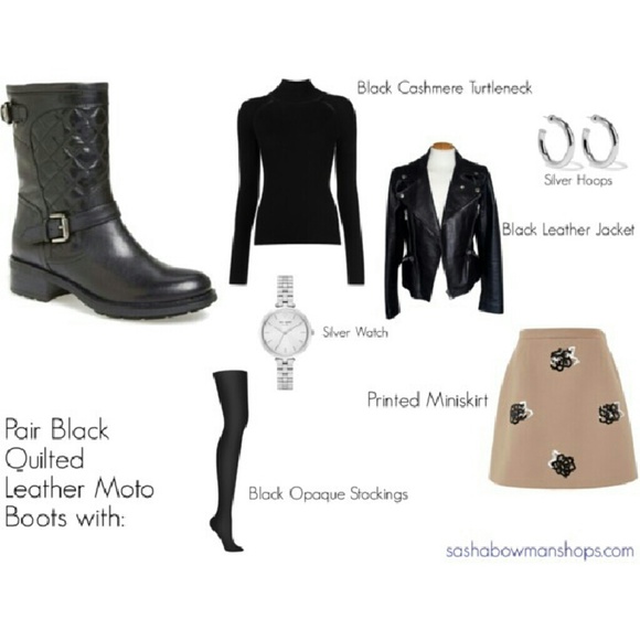 Arturo Chiang Black Leather Moto Boots, 10M