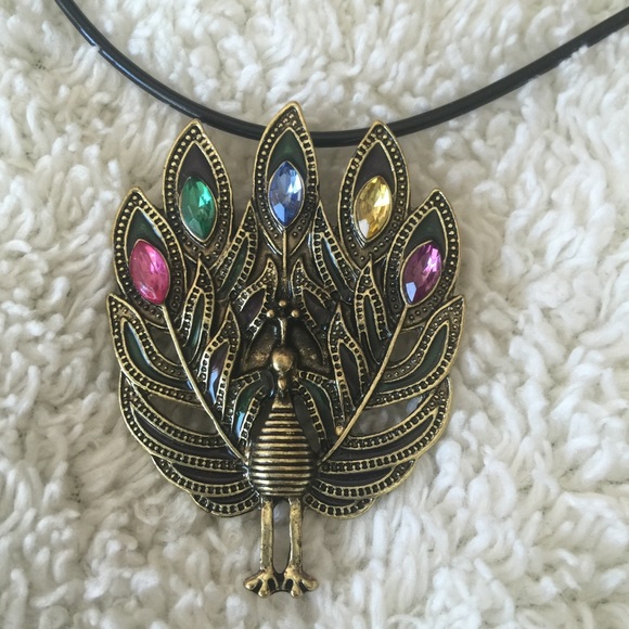 Peacock Pendant with necklace