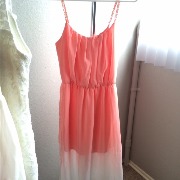High-low dress with coral ombré!
