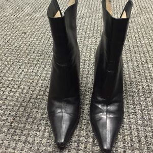 Jimmy Choo leather mid calf black boots