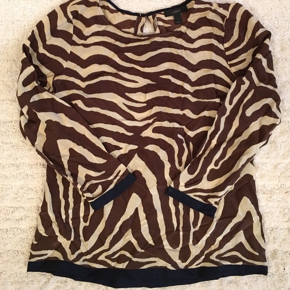 Jcrew brown zebra top - Picture 1 of 4