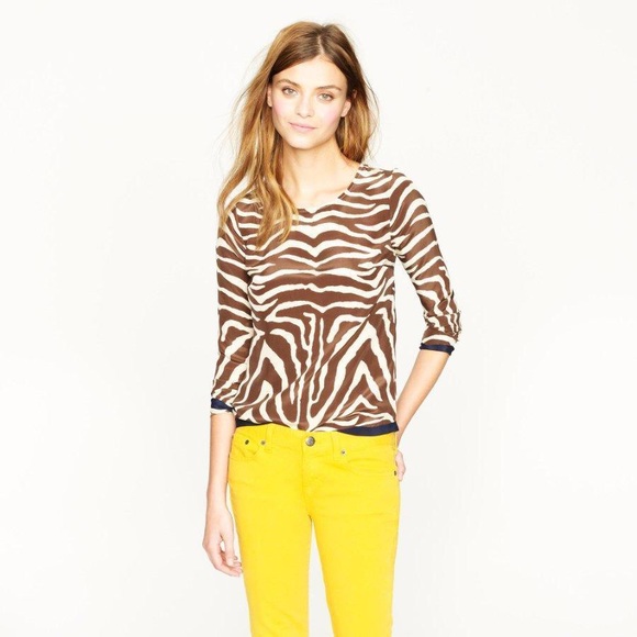 Jcrew brown zebra top - Picture 3 of 4