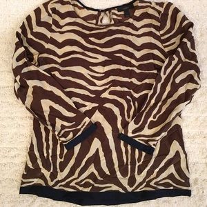 Jcrew brown zebra top