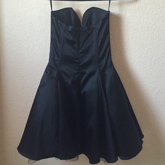 Black satin mini dress from Wheels & Babydoll - Picture 3 of 4