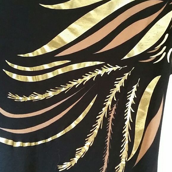 Fabulous Urban Outfitters Lux feather foil top S/M - Picture 2 of 2