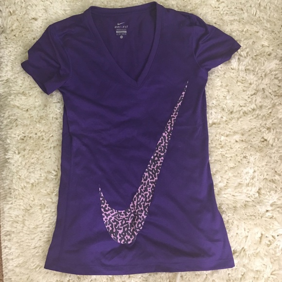 PURPLE NIKE DRY FIT TEE - Picture 1 of 1